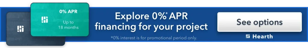 0% APR home improvement financing promotional banner